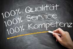100% Service, Qualität und Kompetenz